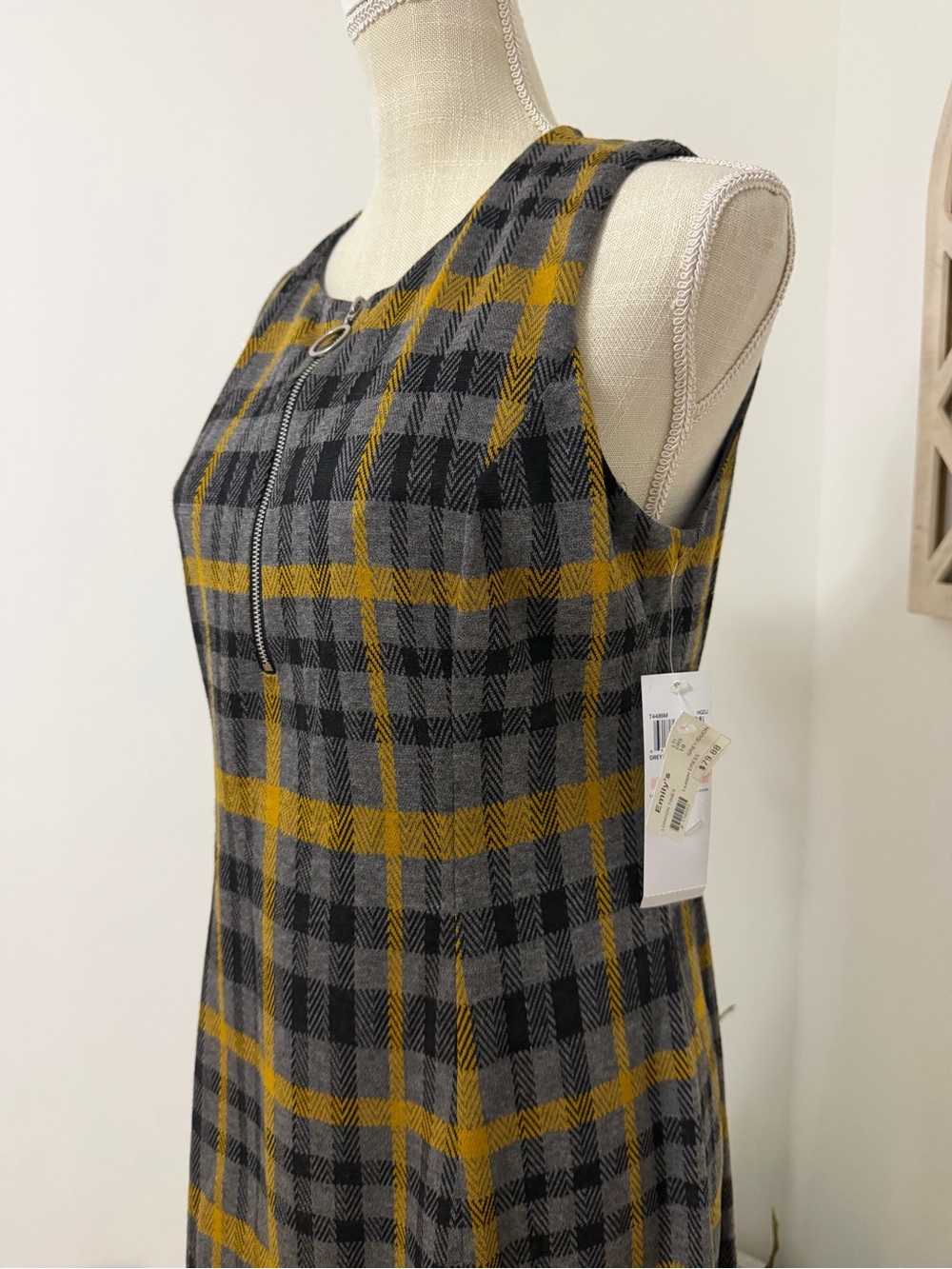 London Times Sleeveless Plaid Dress Women’s Size 10 NWT - Picture 3 of 9